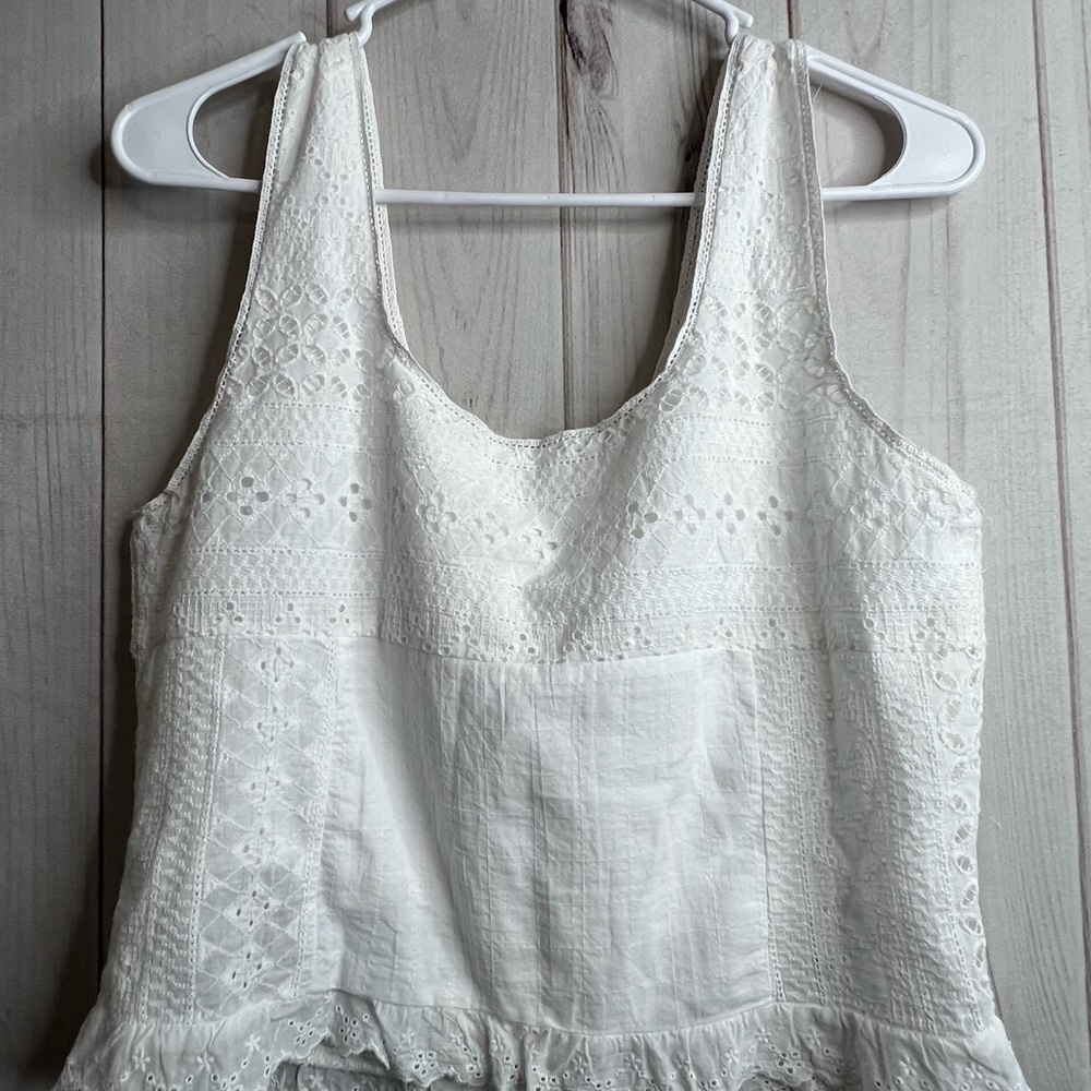 Miss Me White Eyelet Lace-Up Blouse - Picture 4 of 7